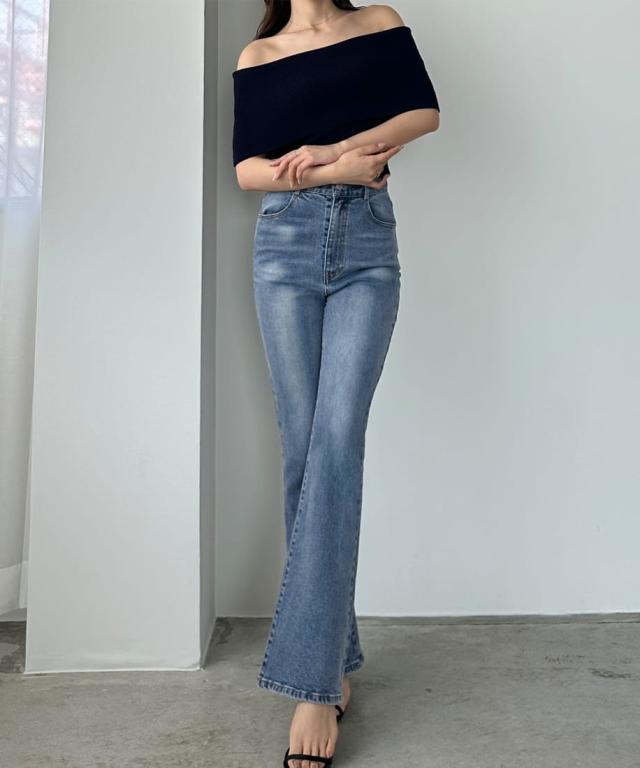 【タグ付き】Louere ルエレ　ストレッチフレアデニムパンツ ルエレ（Louere）/Louere ストレッチフレアデニムパンツ