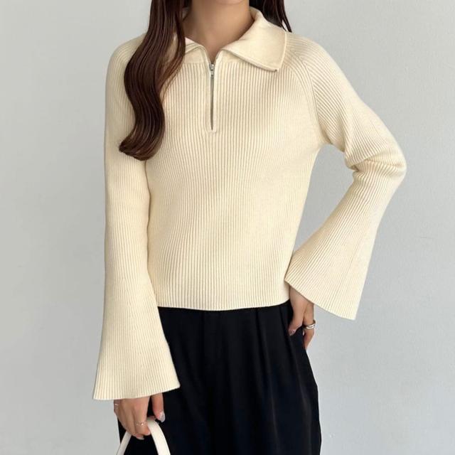 カラウティア（callautia）/callautia　ハーフジップリブニットトップスの通販は 7,759円