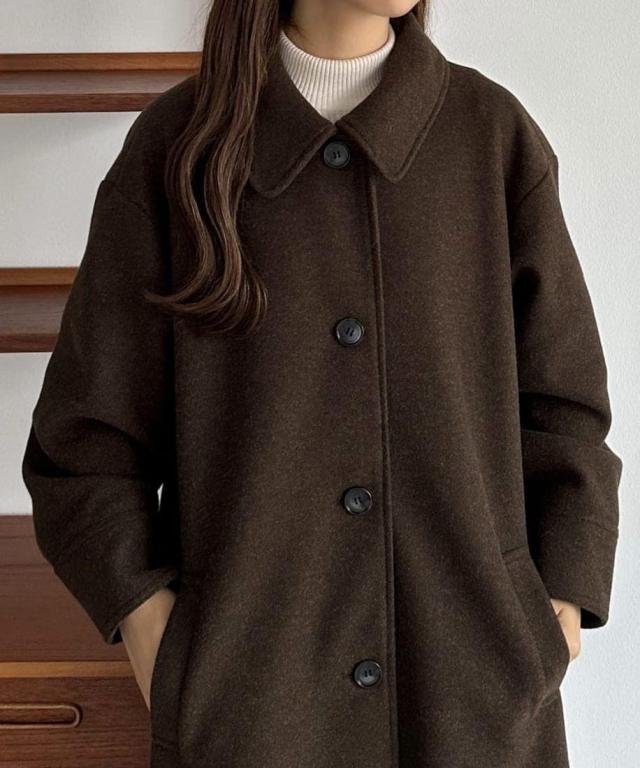 カラウティア（callautia）/callautia　コクーンスリーブステンカラーロングコート