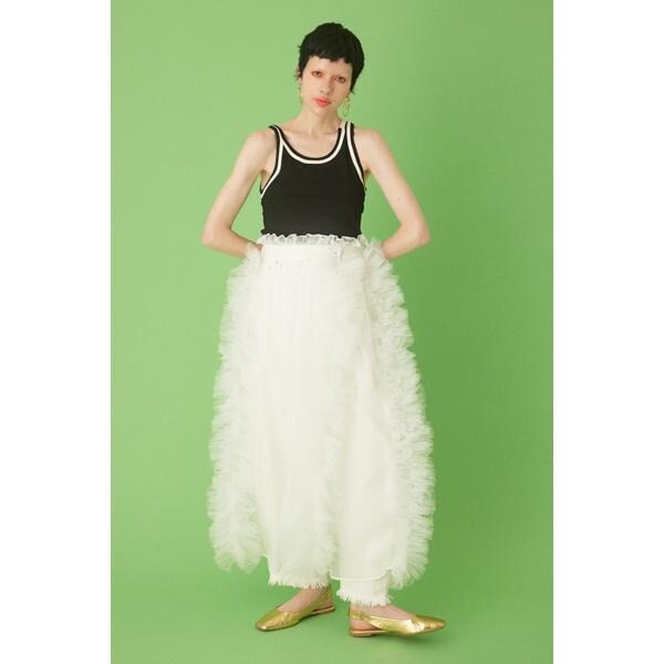 ヘリンドットサイ（HeRIN．CYE）/Sheer frill skirt