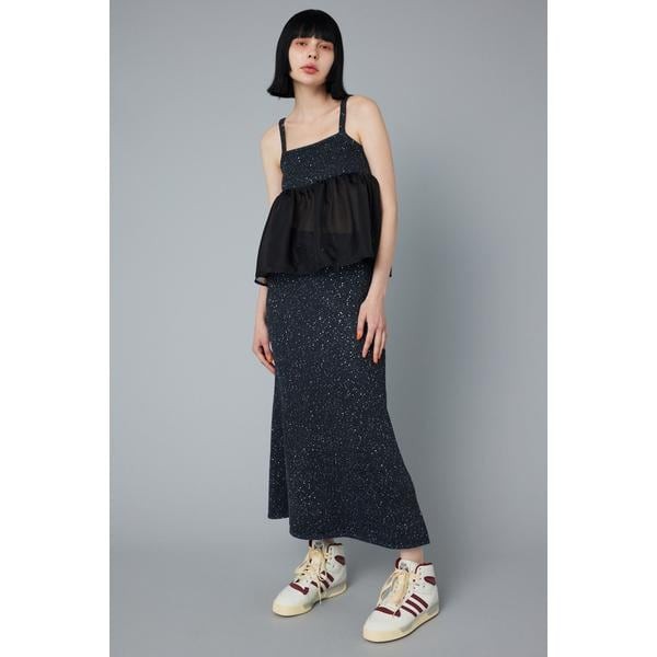 ヘリンドットサイ（HeRIN．CYE）/Spangle knit skirt