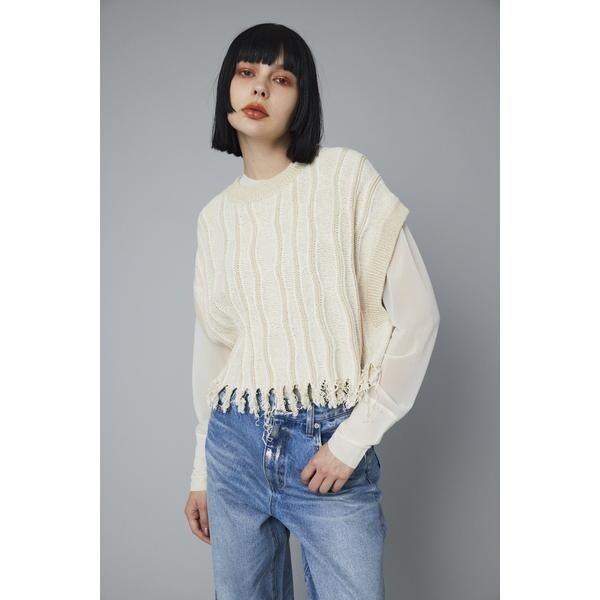 ヘリンドットサイ（HeRIN．CYE）/Wave stitch knit tops