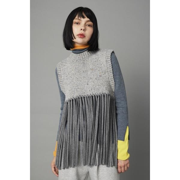 ヘリンドットサイ（HeRIN．CYE）/Fringe knit vest