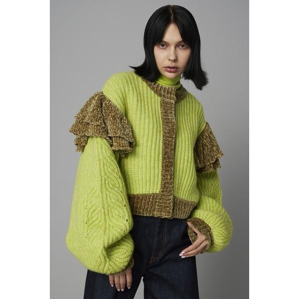 ヘリンドットサイ（HeRIN．CYE）/Frill shoulder cardigan