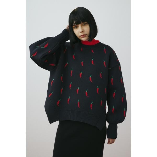 ヘリンドットサイ（HeRIN．CYE）/Chili pattern knit pulloverの通販は