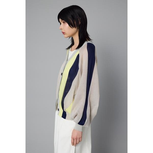 ヘリンドットサイ（HeRIN．CYE）/Color block sheer cardiganの通販は