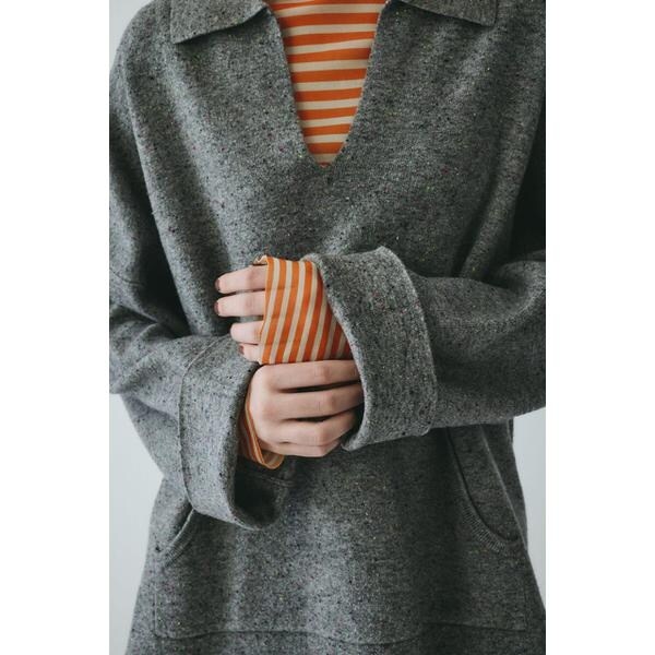 ヘリンドットサイ　pullover　knit　トップス　グレー　フリーサイズ ヘリンドットサイ pullover knit トップス グレー フリーサイズ レディース