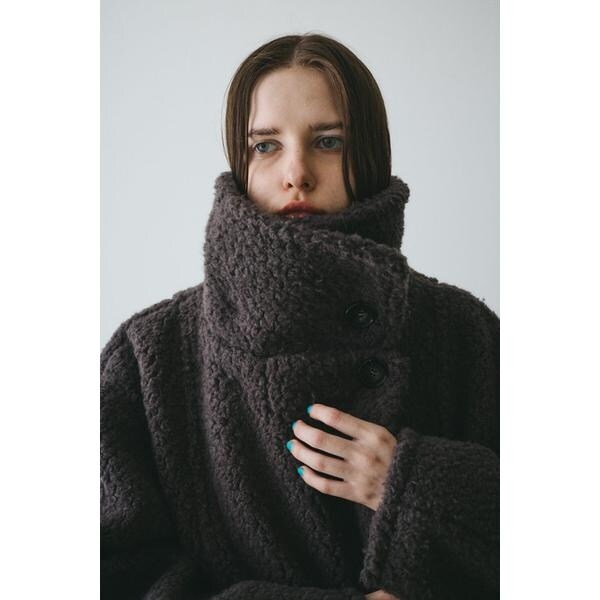 ヘリンドットサイ（HeRIN．CYE）/Stand collar boa coat_16
