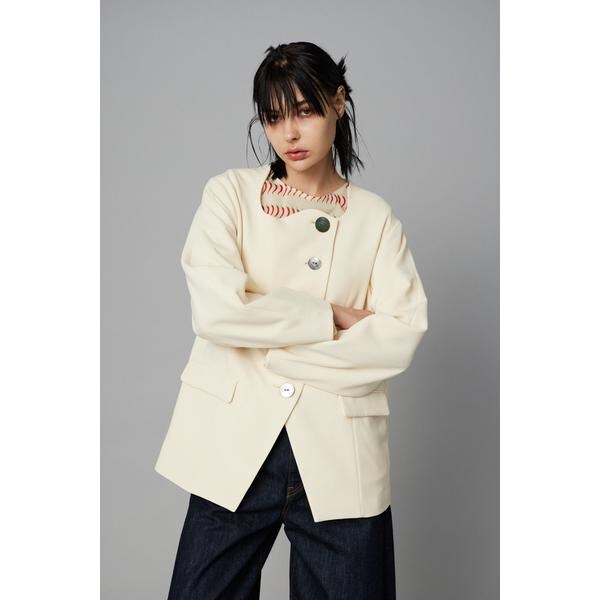 ヘリンドットサイ（HeRIN．CYE）/Wave neck jacket