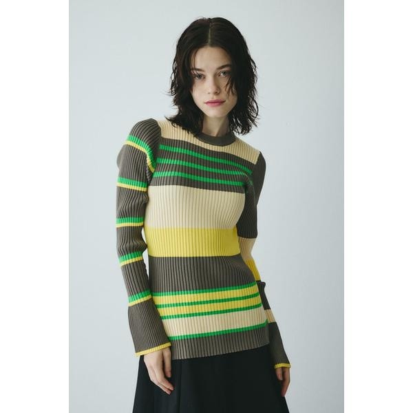 ヘリンドットサイ（HeRIN．CYE）/Randam Border knit topsの通販はau