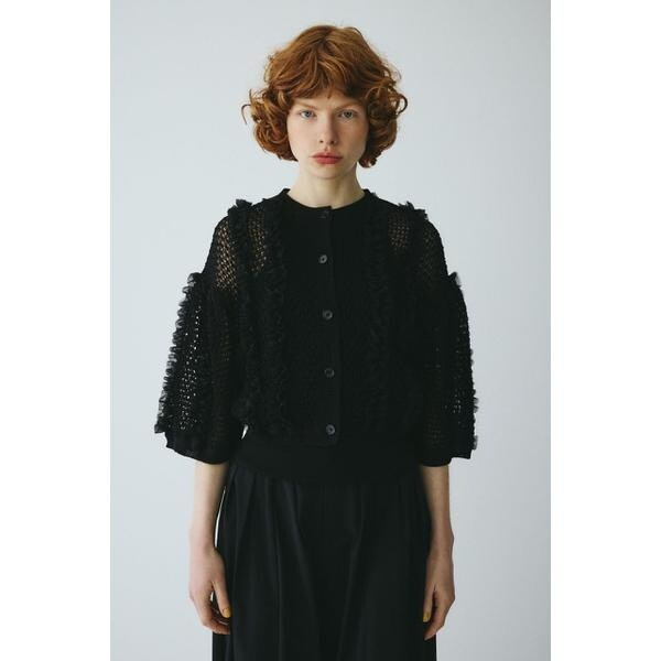 ヘリンドットサイ（HeRIN．CYE）/Frill mesh cardigan_1