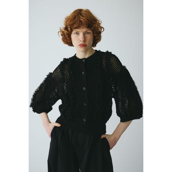 ヘリンドットサイ（HeRIN．CYE）/Frill mesh cardigan_5
