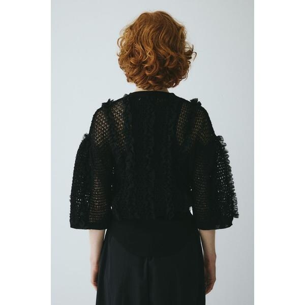 ヘリンドットサイ（HeRIN．CYE）/Frill mesh cardigan_7