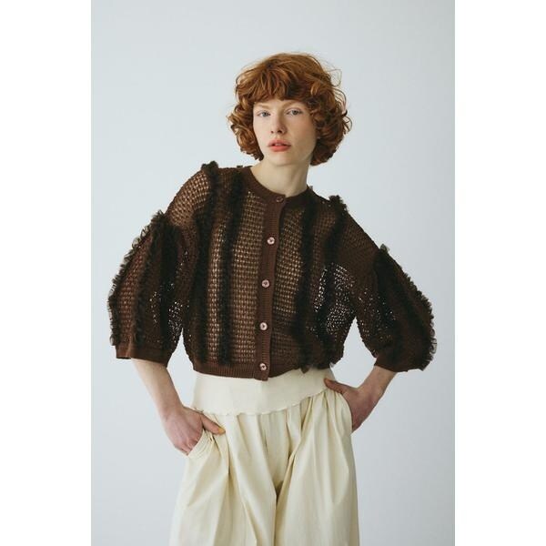 ヘリンドットサイ（HeRIN．CYE）/Frill mesh cardigan_10