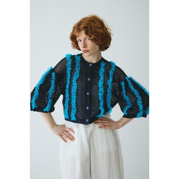ヘリンドットサイ（HeRIN．CYE）/Frill mesh cardigan_15