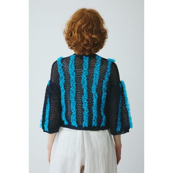 ヘリンドットサイ（HeRIN．CYE）/Frill mesh cardigan_17