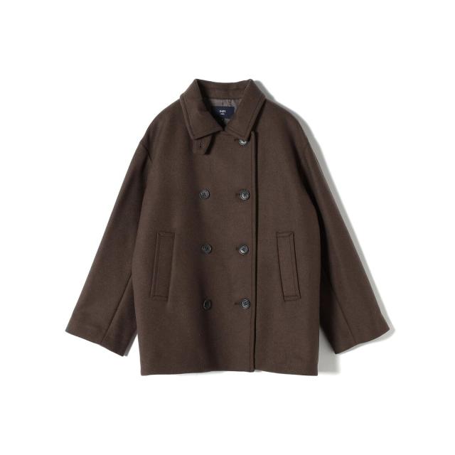 SHIPS SUPER140ノーカラーAラインPコート SHIPS! Aライン Pコート