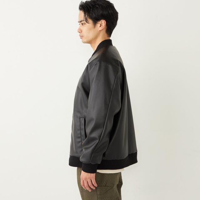 シップス カラーズ（SHIPS Colors）/SHIPS Colors:THERMOLITE(R) ボア ボマー ジャケット 合成皮革◇_12