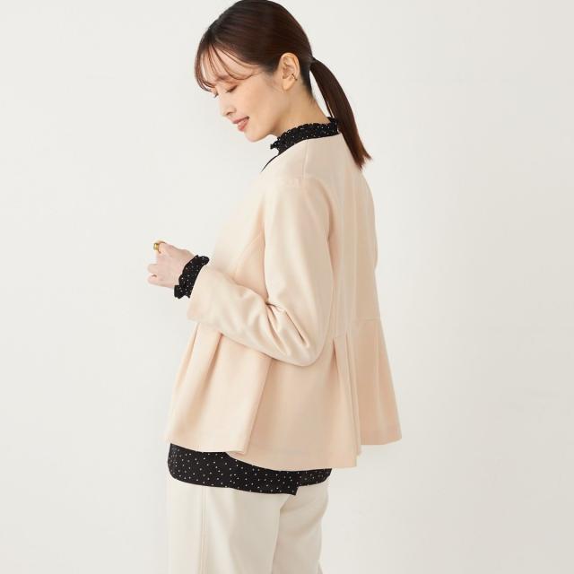 シップス カラーズ（SHIPS Colors）/《一部追加予約》SHIPS Colors:ストレッチ ジョーゼット ペプラム ジャケット◆