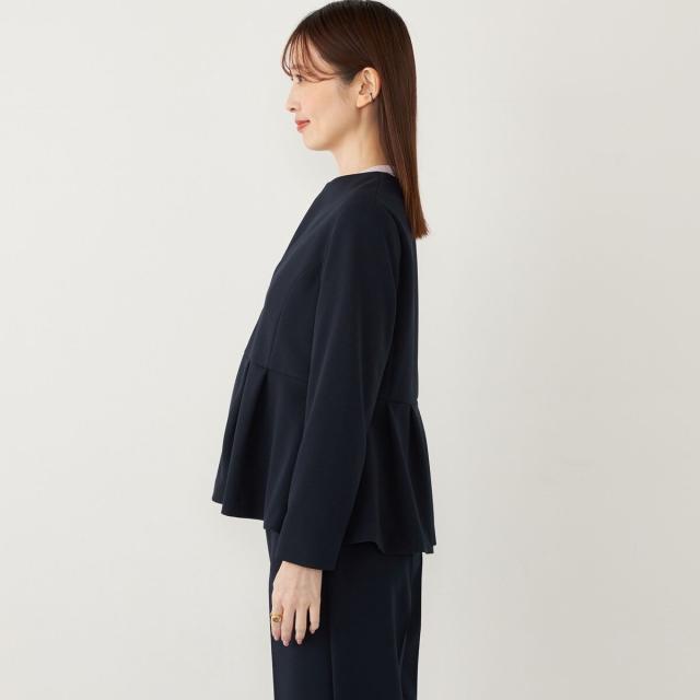 シップス カラーズ（SHIPS Colors）/《一部追加予約》SHIPS Colors:ストレッチ ジョーゼット ペプラム ジャケット◆