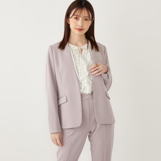 シップス カラーズ（SHIPS Colors）/《一部追加予約》SHIPS Colors:ストレッチ ジョーゼット Vカラー ジャケット3 ◆