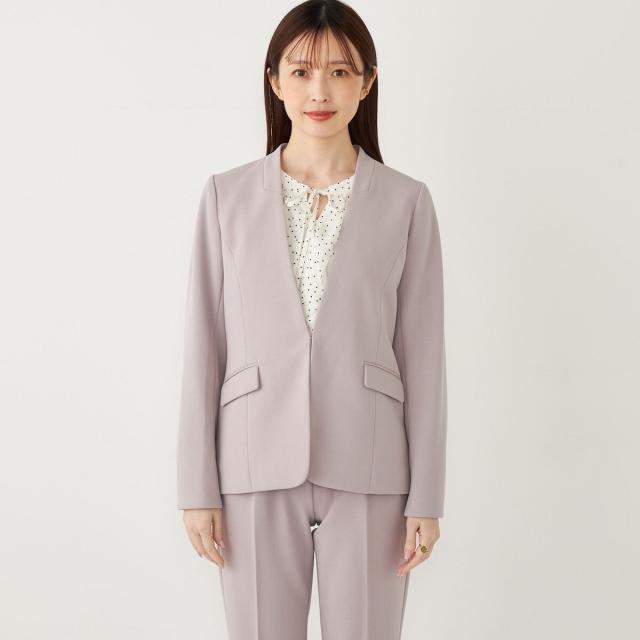 シップス カラーズ（SHIPS Colors）/《一部追加予約》SHIPS Colors:ストレッチ ジョーゼット Vカラー ジャケット3 ◆