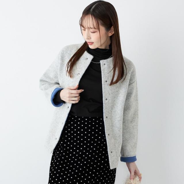 シップス カラーズ（SHIPS Colors）/《一部追加予約》SHIPS Colors:〈手洗い可能〉チャイニーズラクーン 接結 カーディガン◆