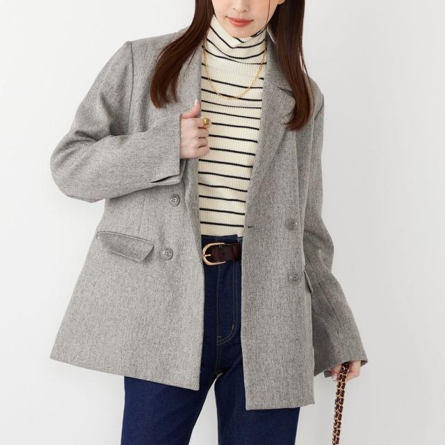 シップス カラーズ（SHIPS Colors）/SHIPS Colors:〈手洗い可能〉メランジ ヘリンボーン ダブルボタン ジャケット