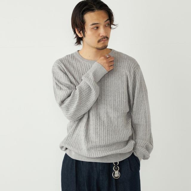 シップス カラーズ（SHIPS Colors）/SHIPS Colors:〈洗濯機可能〉コットン カシミヤ ケーブル ニット