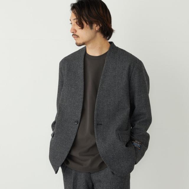 シップス カラーズ（SHIPS Colors）/SHIPS Colors:T/W ツイード ノーカラー ジャケット(セットアップ対応可能)◇