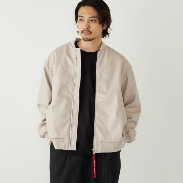 シップス カラーズ（SHIPS Colors）/SHIPS Colors:合成皮革 ボア ボマー ジャケット