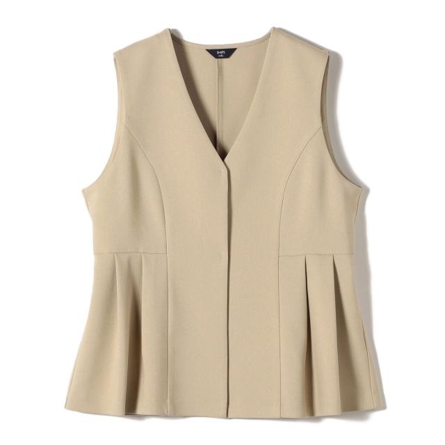 シップス カラーズ（SHIPS Colors）/《予約》SHIPS Colors:ウールライク ペプラム ベスト 2（セットアップ対応可能）◆