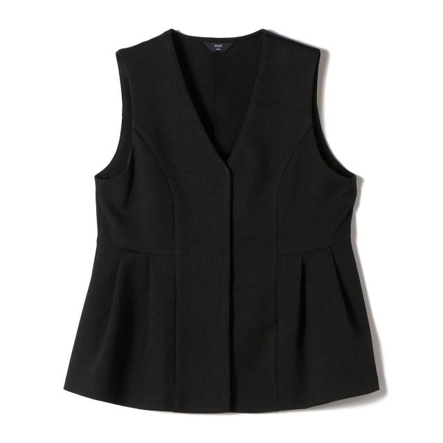 シップス カラーズ（SHIPS Colors）/《予約》SHIPS Colors:ウールライク ペプラム ベスト 2（セットアップ対応可能）◆