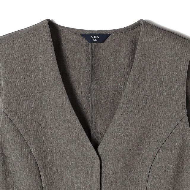 シップス カラーズ（SHIPS Colors）/《予約》SHIPS Colors:ウールライク ペプラム ベスト 2（セットアップ対応可能）◆