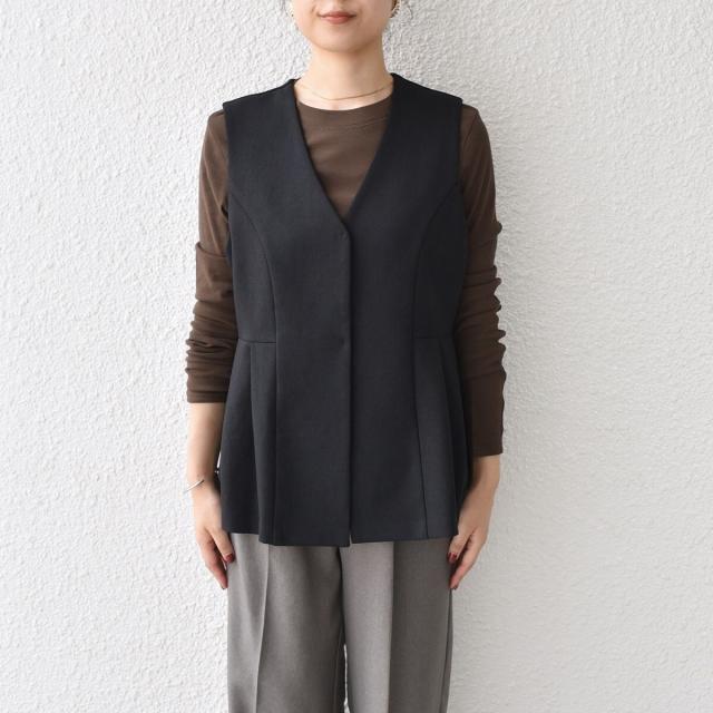 シップス カラーズ（SHIPS Colors）/《予約》SHIPS Colors:ウールライク ペプラム ベスト 2（セットアップ対応可能）◆