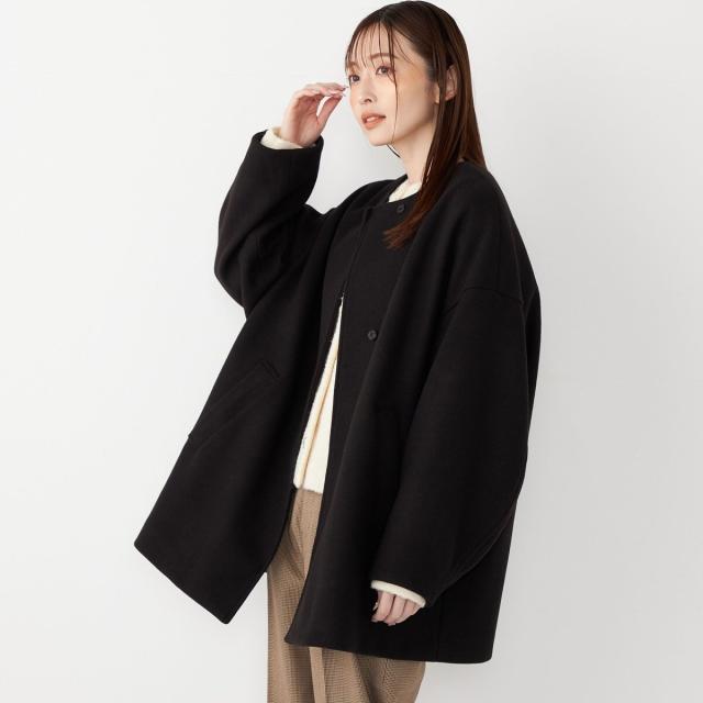 シップス カラーズ（SHIPS Colors）/《予約》SHIPS Colors:〈手洗い可能〉ジャージーメルトン ノーカラー コート 2