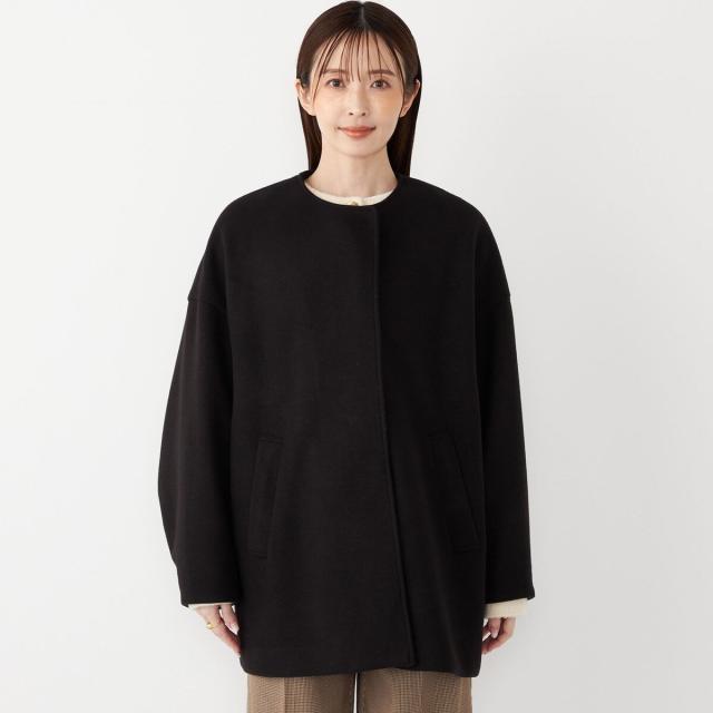 シップス カラーズ（SHIPS Colors）/《予約》SHIPS Colors:〈手洗い可能〉ジャージーメルトン ノーカラー コート 2