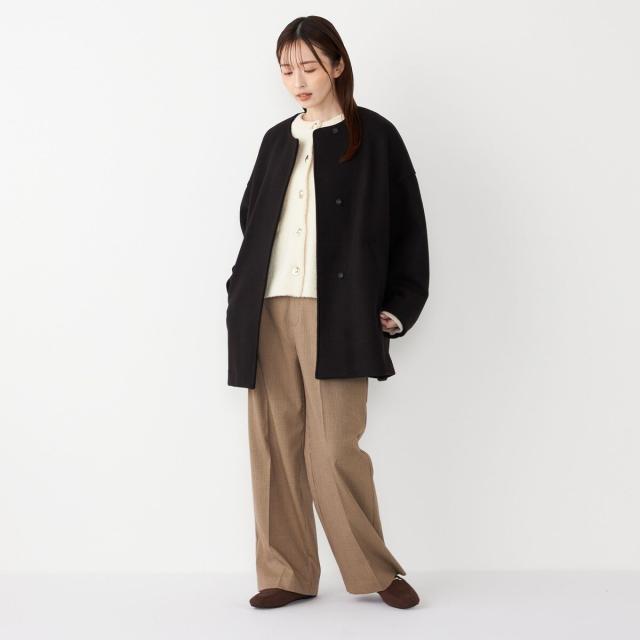 シップス カラーズ（SHIPS Colors）/《予約》SHIPS Colors:〈手洗い可能〉ジャージーメルトン ノーカラー コート 2