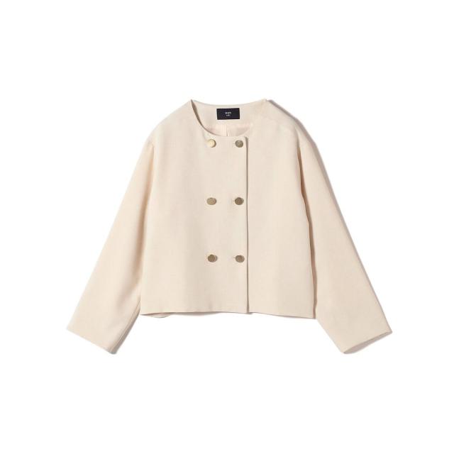 シップス カラーズ（SHIPS Colors）/《予約》SHIPS Colors:〈手洗い可能〉ポリエステル/リネン スラブ ノーカラージャケット◆