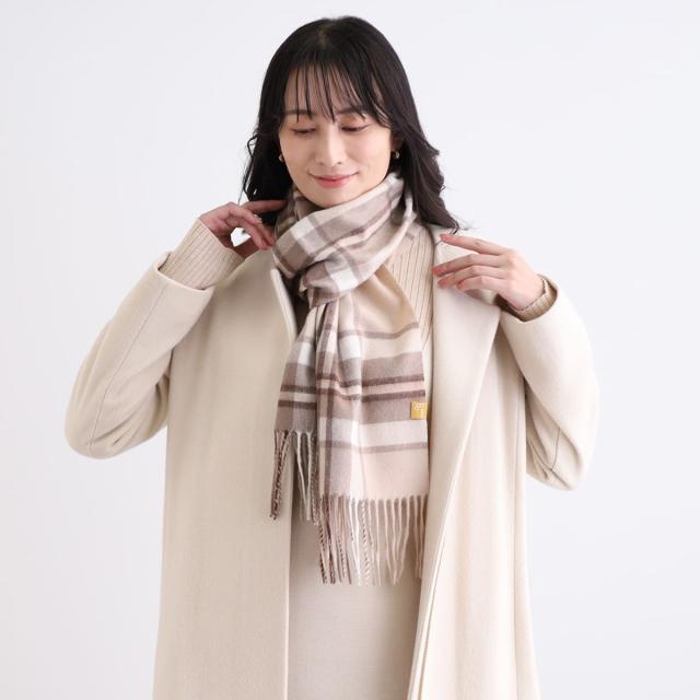 ムーンバット（MOONBAT）/【WEB限定】カシミヤ100% チェックマフラー／洗えるカシミヤ／30cm幅の通販は 9,350円