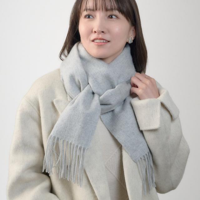 ムーンバット（MOONBAT）/【洗える】カシミヤ100％紡毛厚手マフラー 30×190cm 無地 ユニセックス