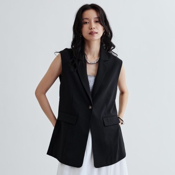 ギャレスト（GALLEST）/【セットアップ対応】リネンライクジレジャケット【カセット服通勤・オフィス】_6