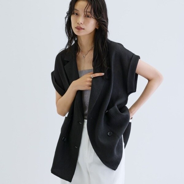 GALLEST ワッシャー半袖シャツジャケット ワッシャー半袖シャツジャケット（テーラードジャケット） | GALLEST