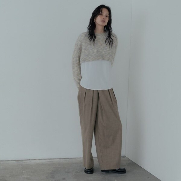 NEW】ギャレスト（GALLEST）/センタータックメランジワイドパンツの