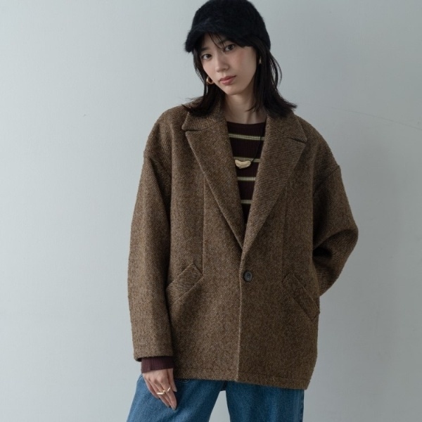 ギャレスト（GALLEST）/ネップツイードコクーンジャケット