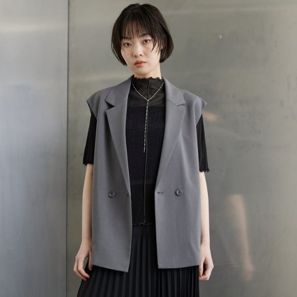 ギャレスト（GALLEST）/Comfy SET UP｜ベルテッドジレ【セットアップ対応／通勤／カセット服／接触冷感／UVカット】