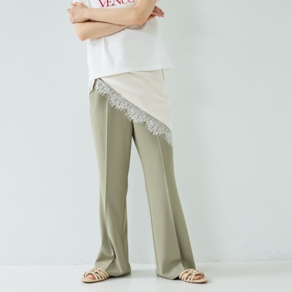 ギャレスト（GALLEST）/Comfy SET UP｜ストレートフレアパンツ【セットアップ対応／通勤／カセット服／接触冷感／UVカット】_5