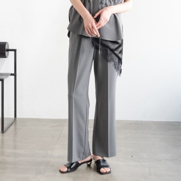 ギャレスト（GALLEST）/Comfy SET UP｜ストレートフレアパンツ【セットアップ対応／通勤／カセット服／接触冷感／UVカット】