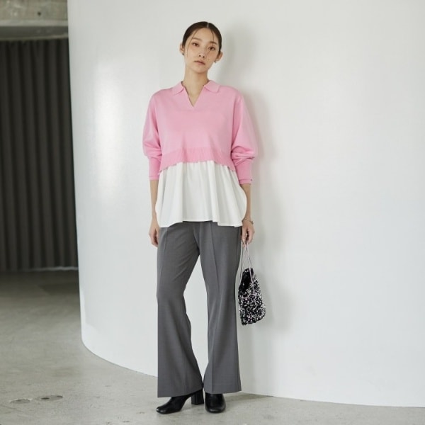 ギャレスト（GALLEST）/Comfy SET UP｜ストレートフレアパンツ【セットアップ対応／通勤／カセット服／接触冷感／UVカット】_6