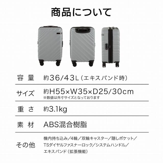 エース（ACE）/スーツケース 36L/43L 機内持ち込み 拡張機能 ACE オーバル2 05911_13